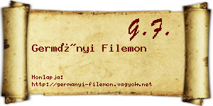 Germányi Filemon névjegykártya